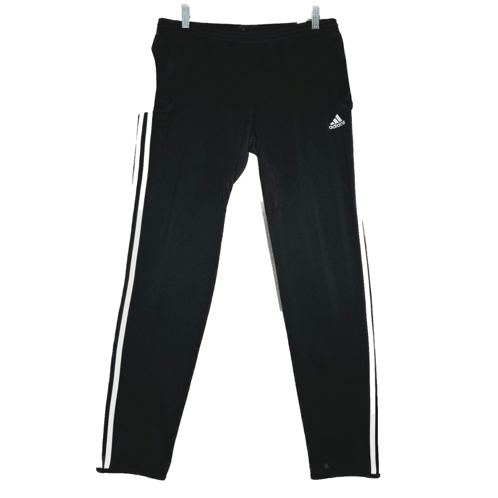 Adidas Pants Women Large Black Track‎ Pants Lounge Climacool Workout Athleisure
